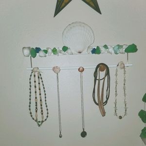 Seaglass Seashell Jewelry hanger / organizer